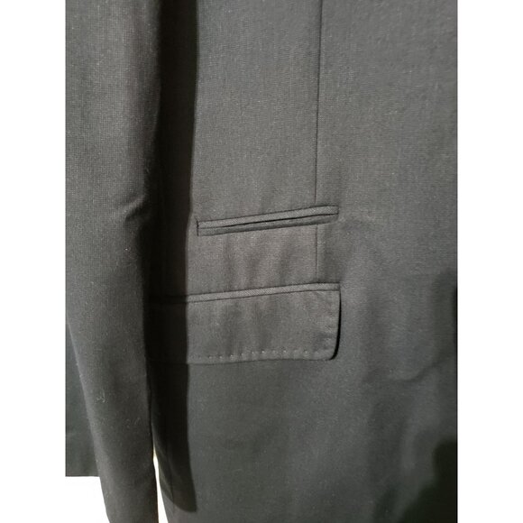 Statement navy, plaid lining, 100% wool blazer,  sport coat,  jacket, size 44L - Picture 2 of 11